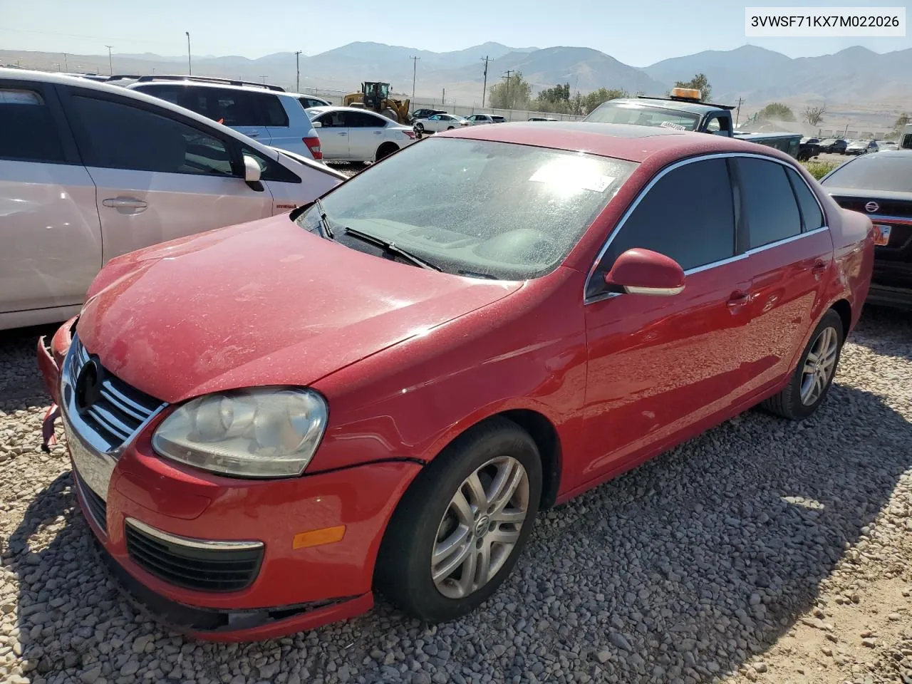 2007 Volkswagen Jetta 2.5 Option Package 1 VIN: 3VWSF71KX7M022026 Lot: 70258894