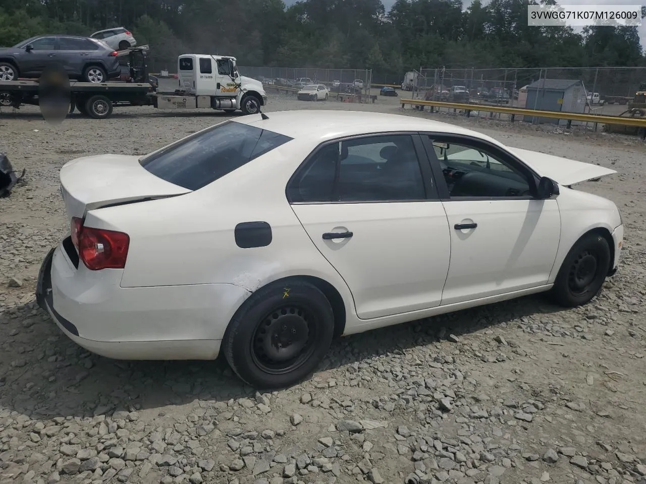 2007 Volkswagen Jetta VIN: 3VWGG71K07M126009 Lot: 72386524