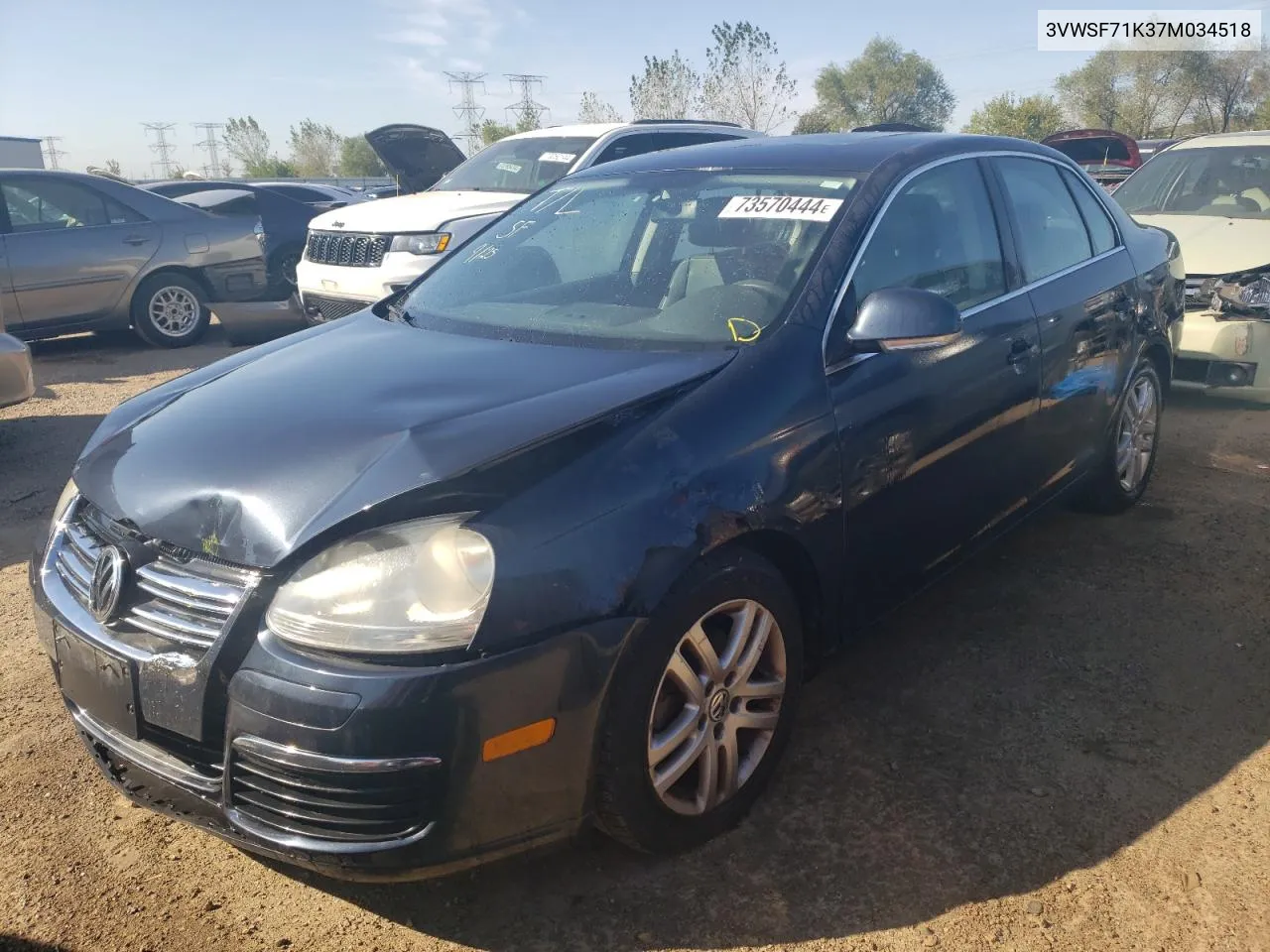 2007 Volkswagen Jetta 2.5 Option Package 1 VIN: 3VWSF71K37M034518 Lot: 73570444