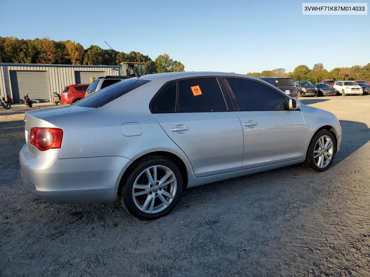 2007 Volkswagen Jetta 2.5 VIN: 3VWHF71K87M014033 Lot: 77142594