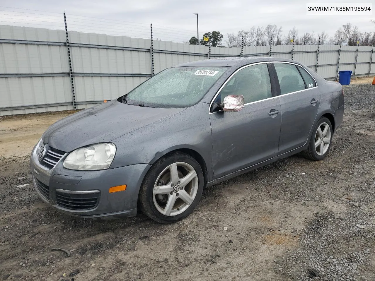 2008 Volkswagen Jetta Se VIN: 3VWRM71K88M198594 Lot: 38781714