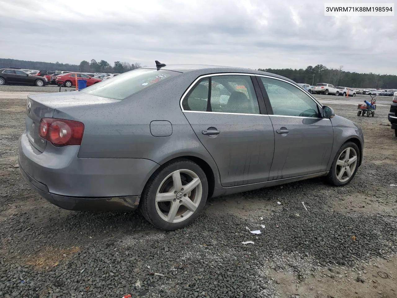 2008 Volkswagen Jetta Se VIN: 3VWRM71K88M198594 Lot: 38781714