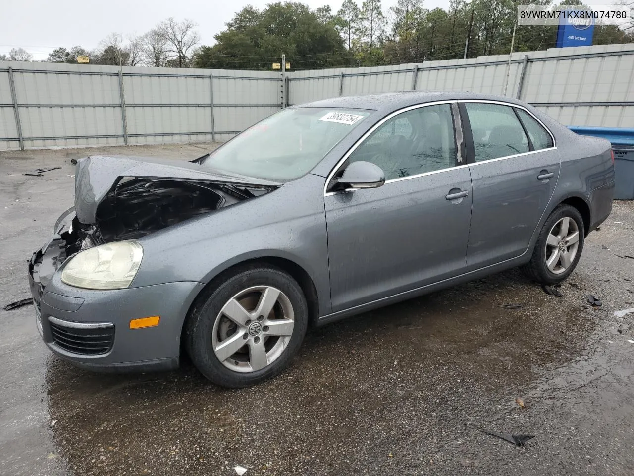 2008 Volkswagen Jetta Se VIN: 3VWRM71KX8M074780 Lot: 49010844