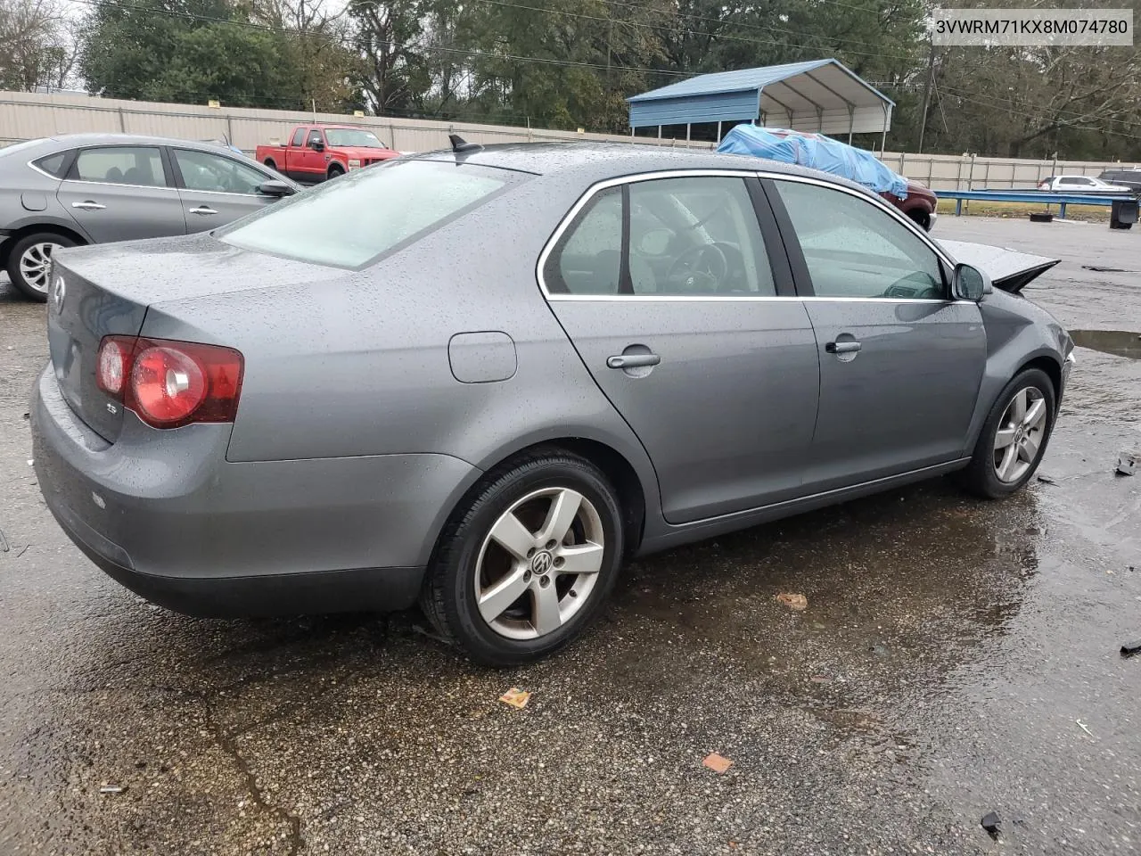 2008 Volkswagen Jetta Se VIN: 3VWRM71KX8M074780 Lot: 49010844