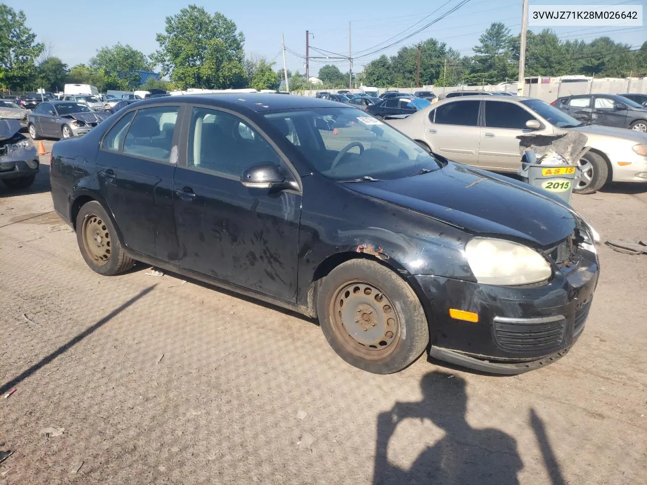 2008 Volkswagen Jetta S VIN: 3VWJZ71K28M026642 Lot: 66219884