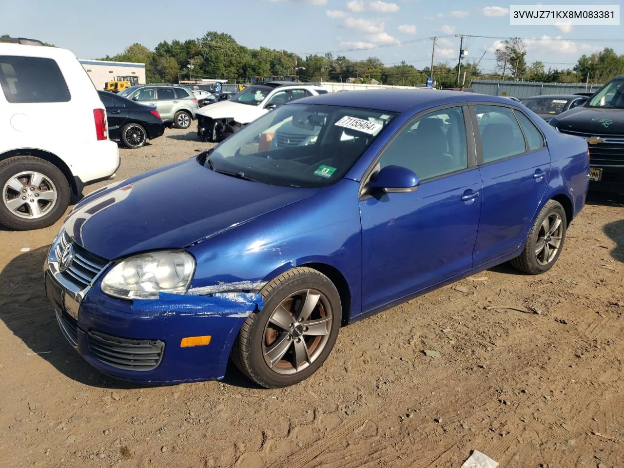 2008 Volkswagen Jetta S VIN: 3VWJZ71KX8M083381 Lot: 71155464