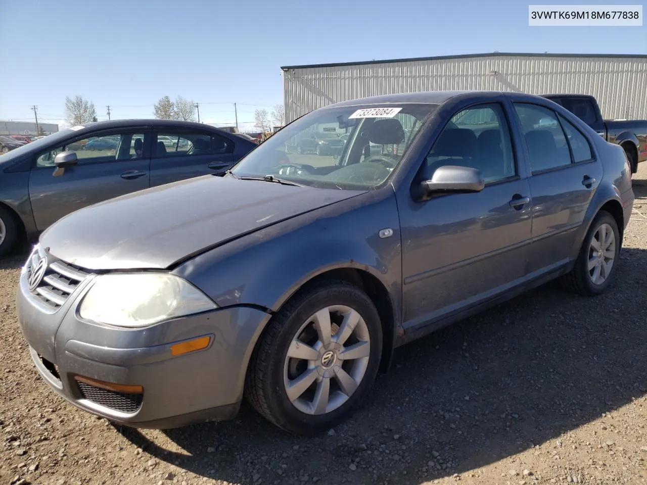 2008 Volkswagen City Jetta VIN: 3VWTK69M18M677838 Lot: 73373084