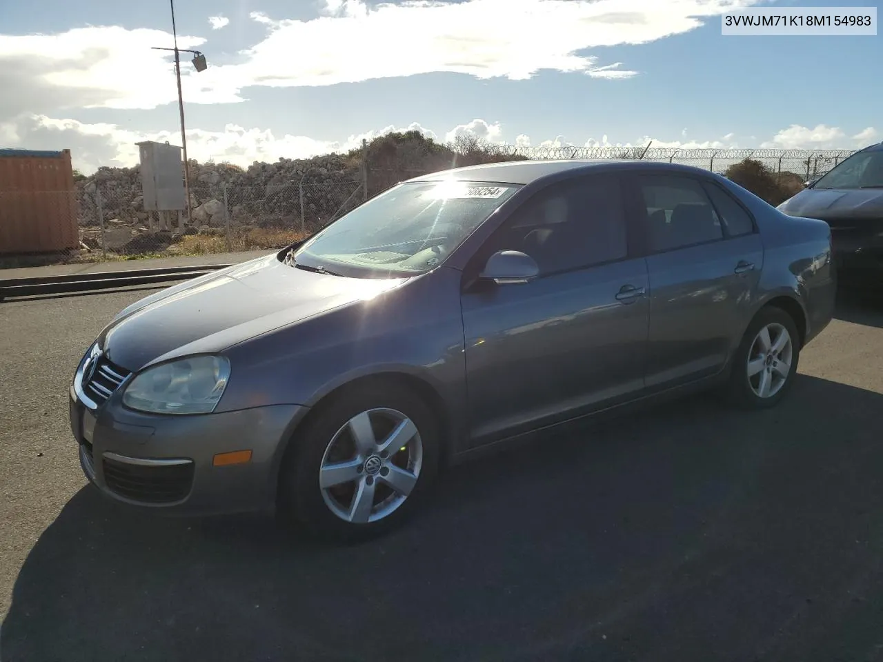 2008 Volkswagen Jetta S VIN: 3VWJM71K18M154983 Lot: 73608254