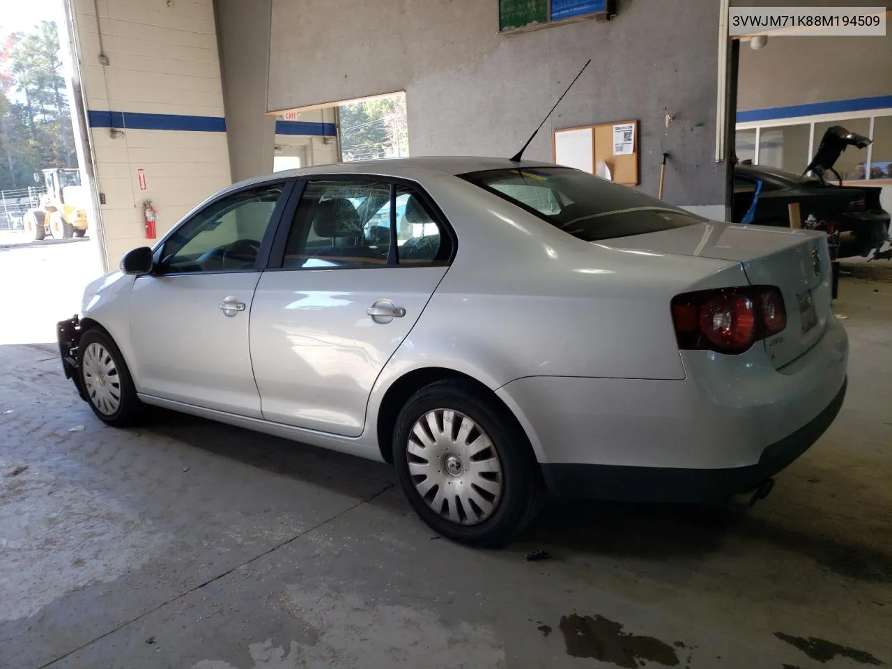 2008 Volkswagen Jetta S VIN: 3VWJM71K88M194509 Lot: 77149484