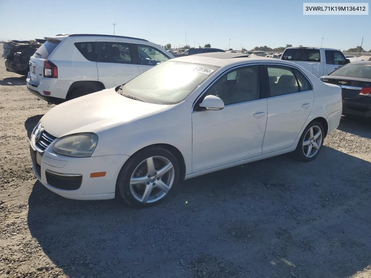 2009 Volkswagen Jetta Tdi VIN: 3VWRL71K19M136412 Lot: 67207964