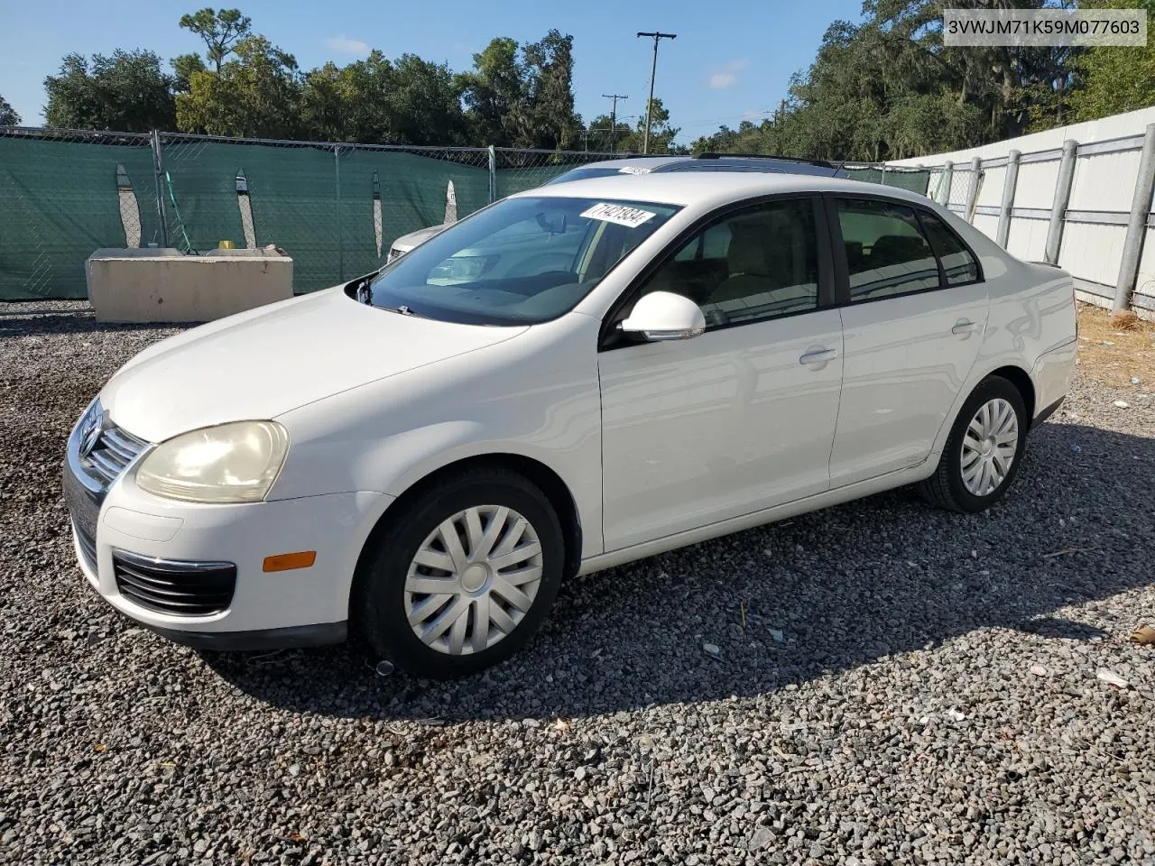 2009 Volkswagen Jetta S VIN: 3VWJM71K59M077603 Lot: 71421934