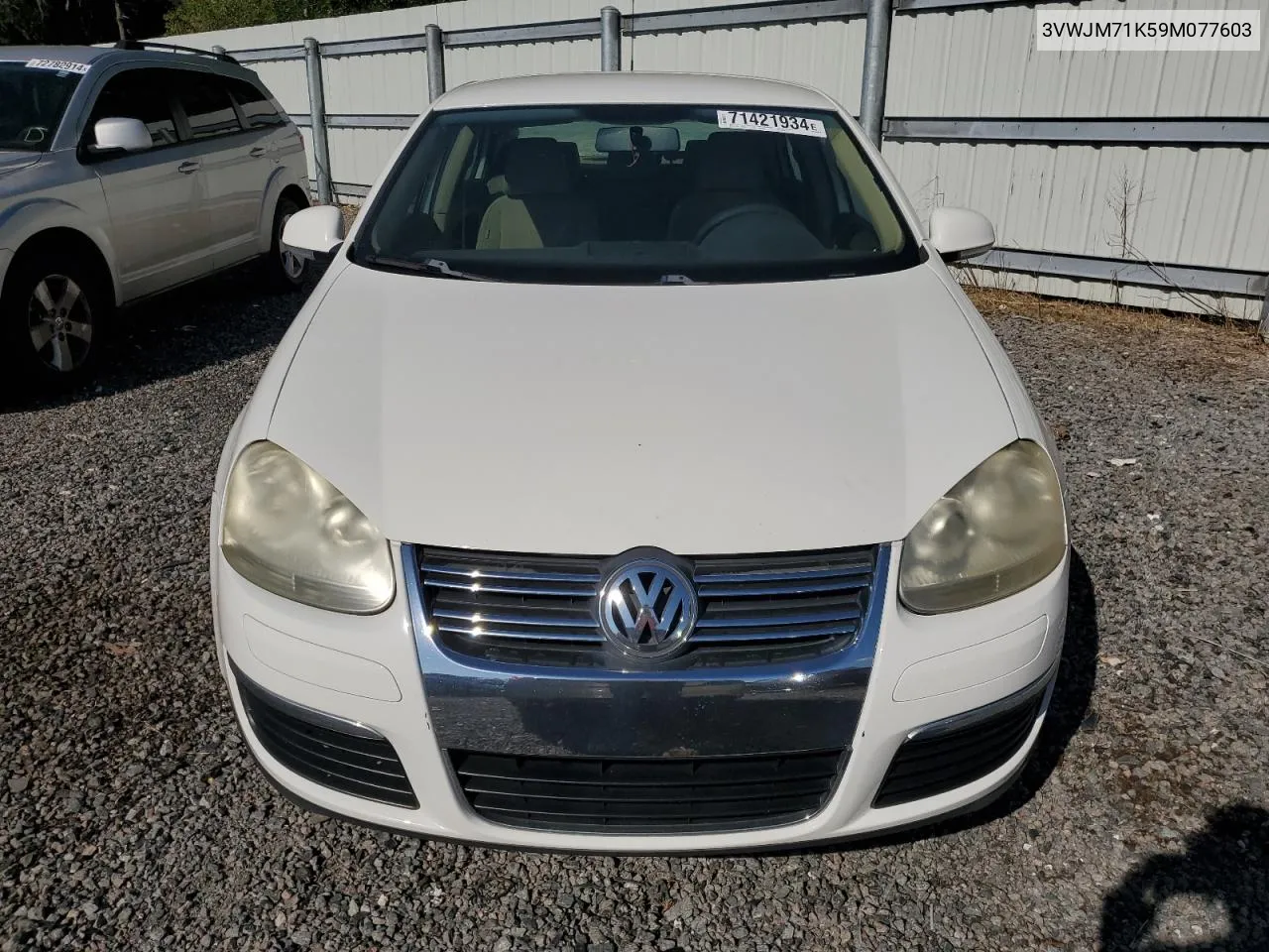 2009 Volkswagen Jetta S VIN: 3VWJM71K59M077603 Lot: 71421934