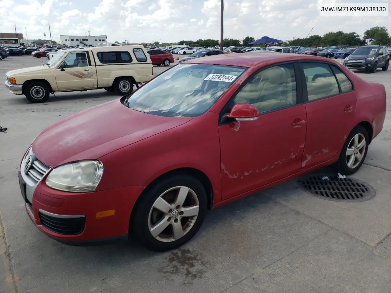 2009 Volkswagen Jetta S VIN: 3VWJM71K99M138130 Lot: 72292144