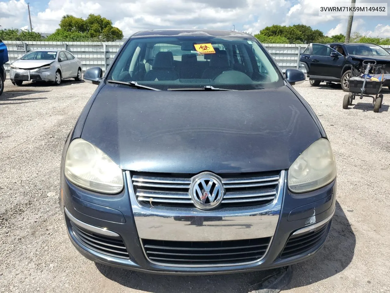 2009 Volkswagen Jetta Se VIN: 3VWRM71K59M149452 Lot: 72695554