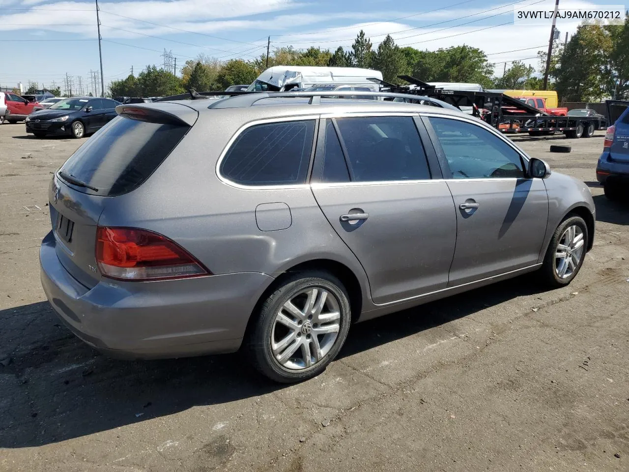 2010 Volkswagen Jetta Tdi VIN: 3VWTL7AJ9AM670212 Lot: 71556684