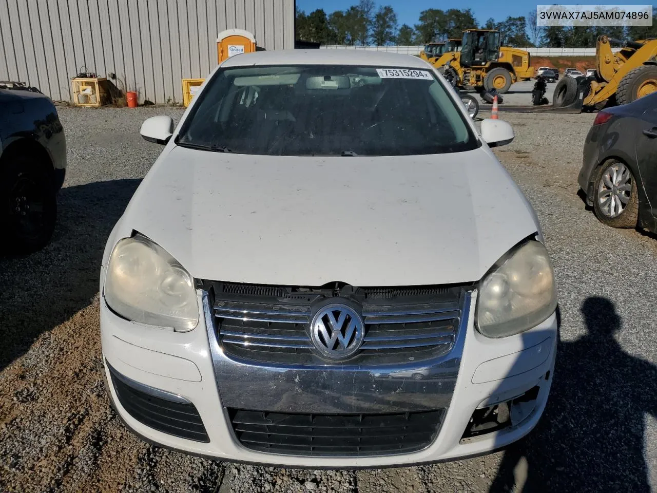 2010 Volkswagen Jetta Limited VIN: 3VWAX7AJ5AM074896 Lot: 75315294