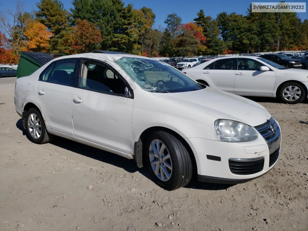 2010 Volkswagen Jetta Se VIN: 3VWRZ7AJ0AM139232 Lot: 76966014