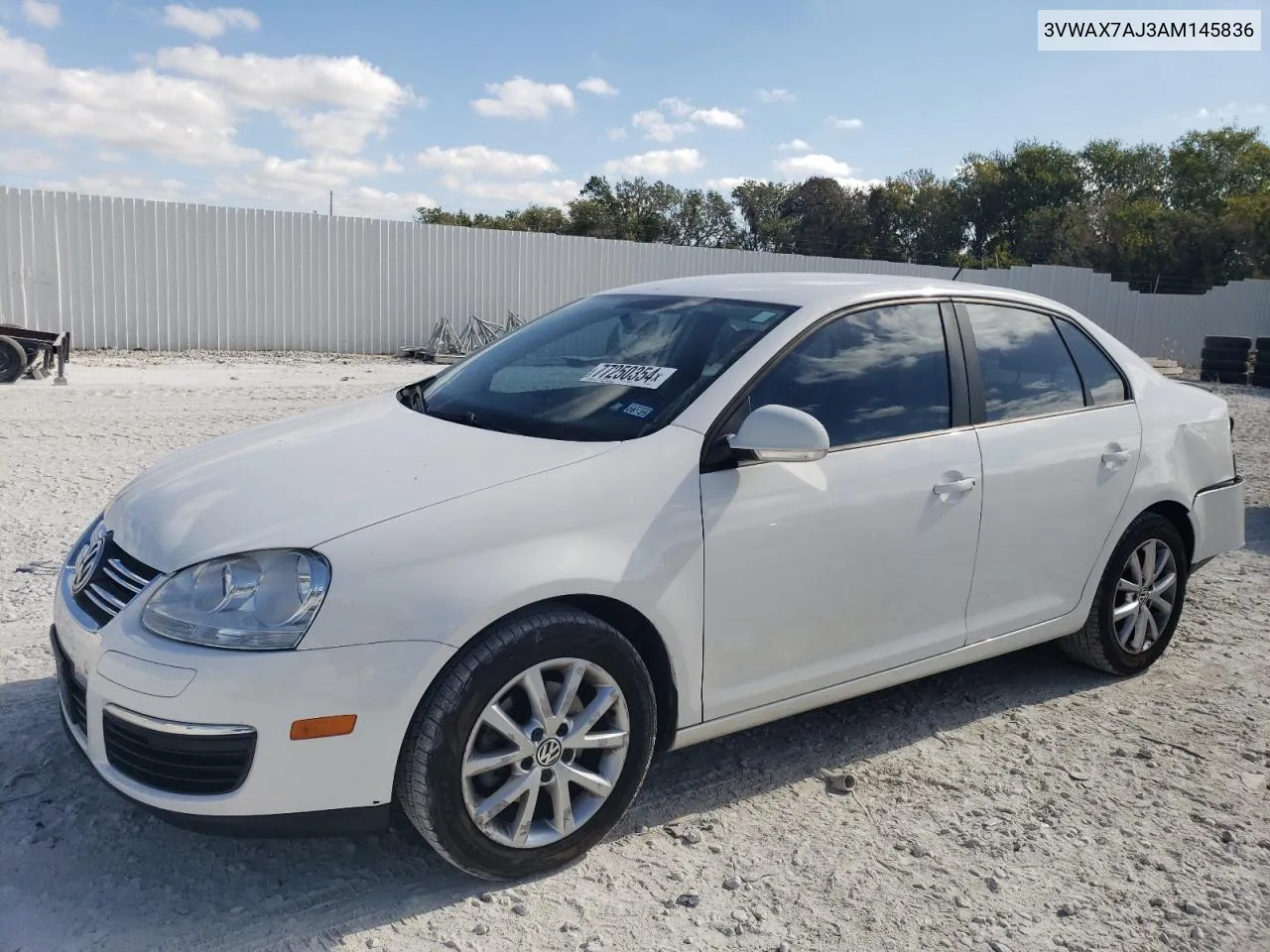 2010 Volkswagen Jetta Limited VIN: 3VWAX7AJ3AM145836 Lot: 77250354