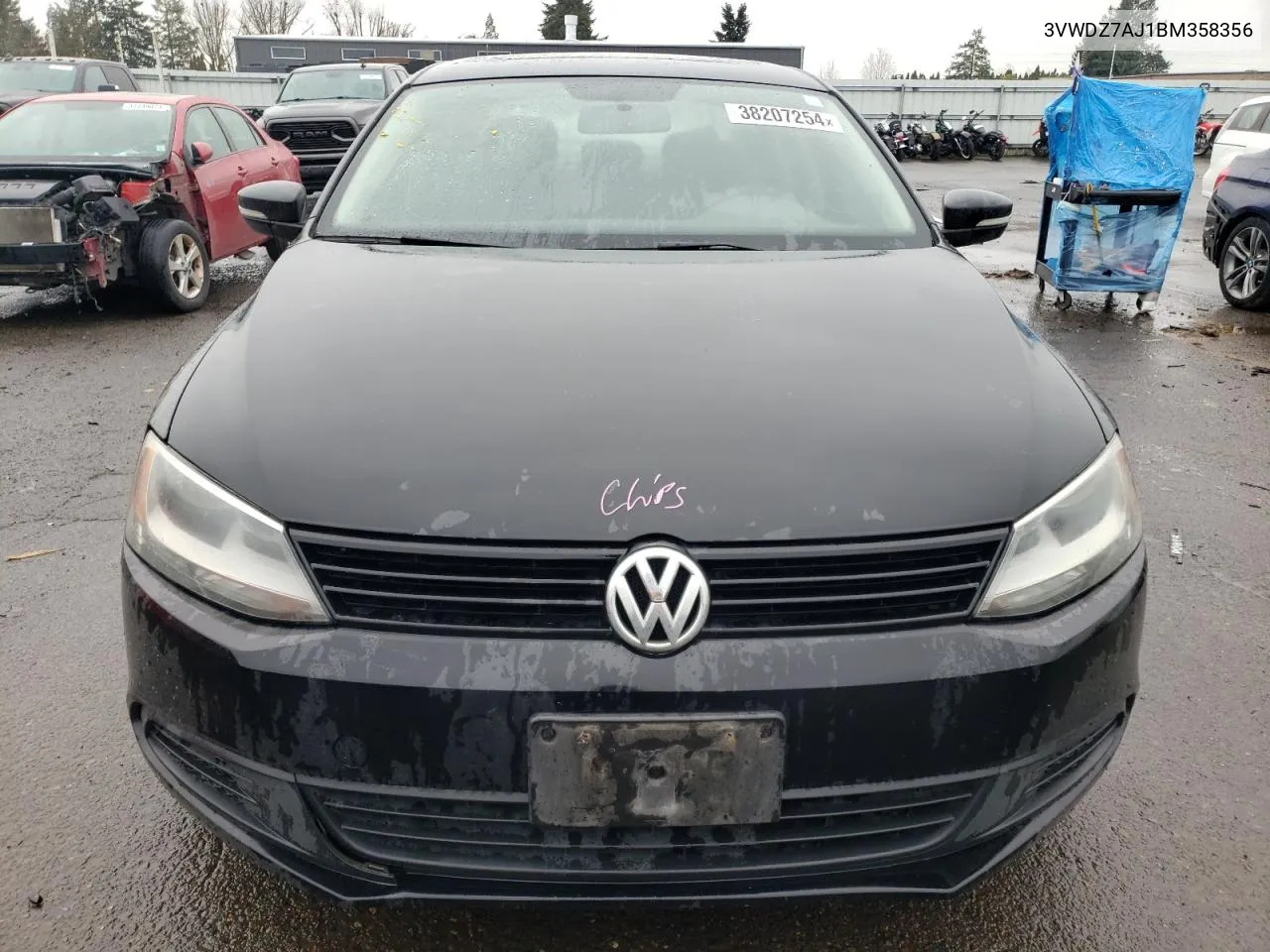 2011 Volkswagen Jetta Se VIN: 3VWDZ7AJ1BM358356 Lot: 38207254