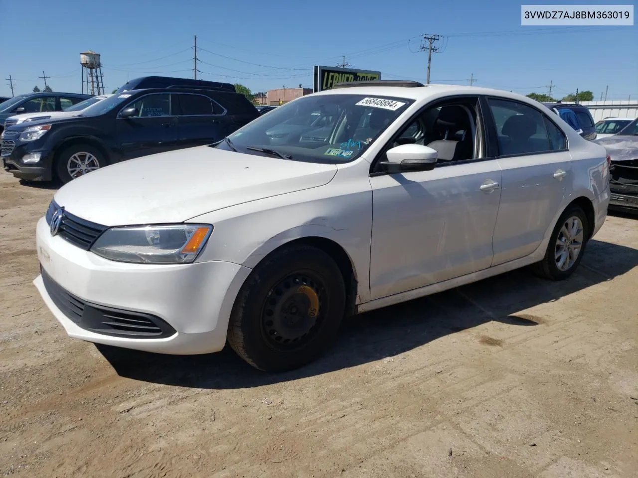 2011 Volkswagen Jetta Se VIN: 3VWDZ7AJ8BM363019 Lot: 56848884