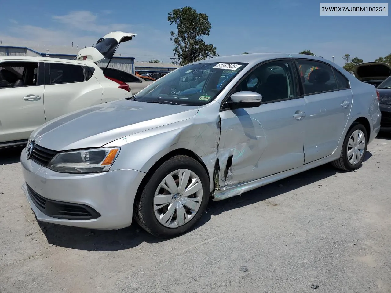 2011 Volkswagen Jetta Se VIN: 3VWBX7AJ8BM108254 Lot: 61252683