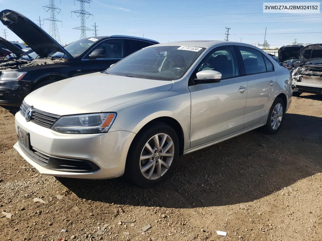 2011 Volkswagen Jetta Se VIN: 3VWDZ7AJ2BM324152 Lot: 67761534