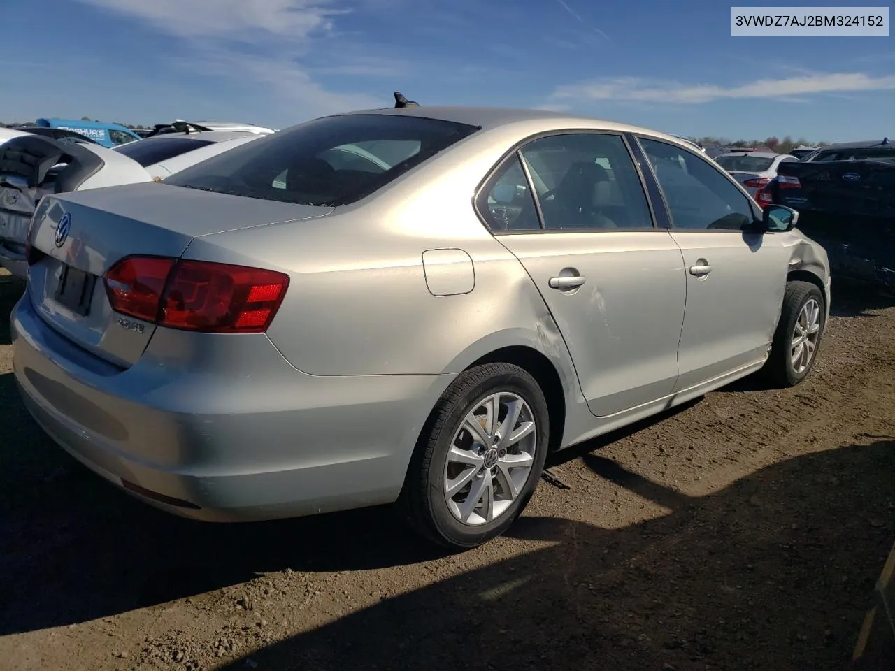 2011 Volkswagen Jetta Se VIN: 3VWDZ7AJ2BM324152 Lot: 67761534