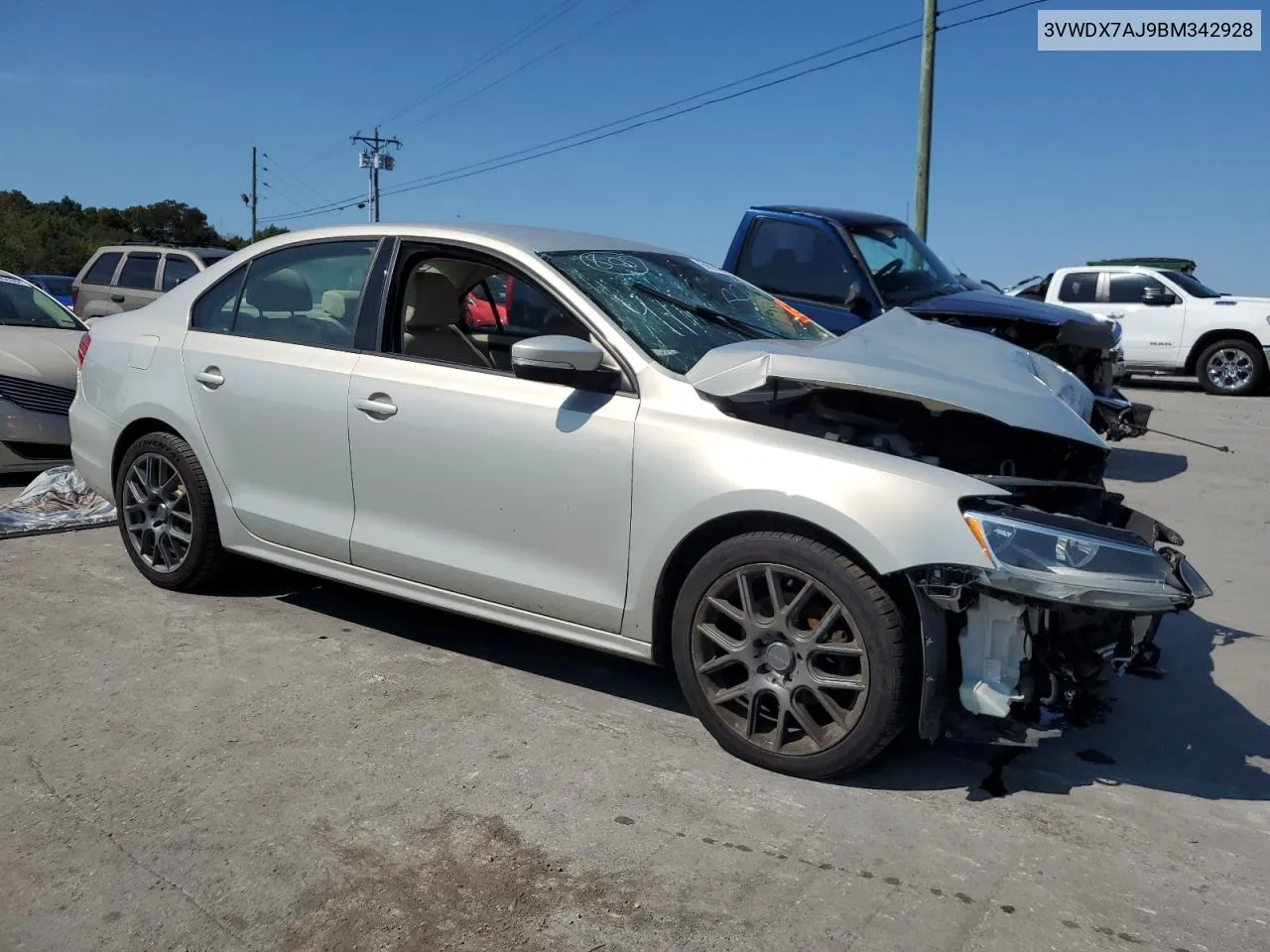 2011 Volkswagen Jetta Se VIN: 3VWDX7AJ9BM342928 Lot: 69964564