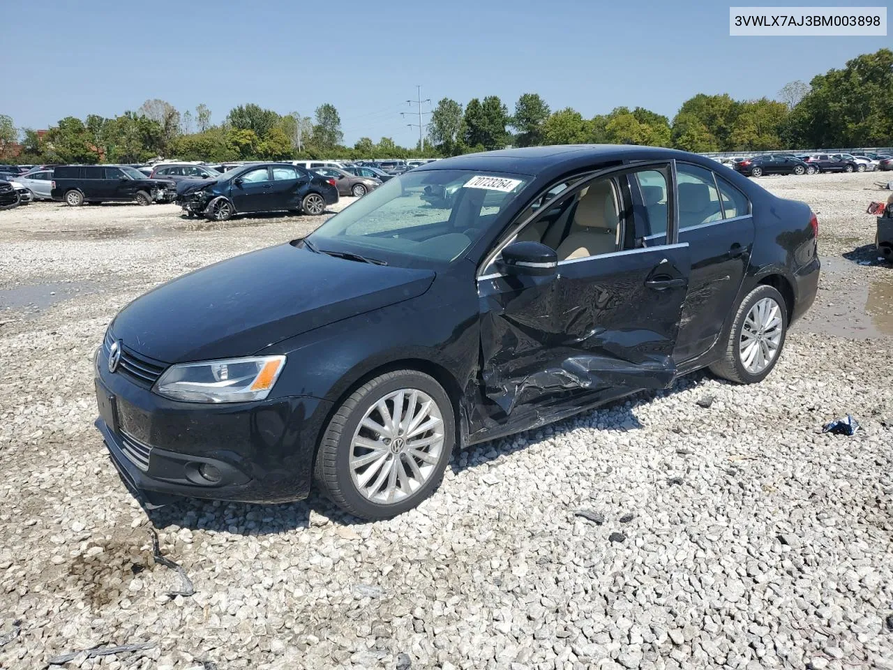 2011 Volkswagen Jetta Sel VIN: 3VWLX7AJ3BM003898 Lot: 70723264