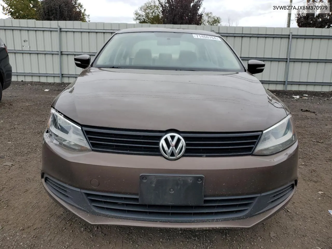 2011 Volkswagen Jetta Se VIN: 3VWBZ7AJXBM370979 Lot: 71460764