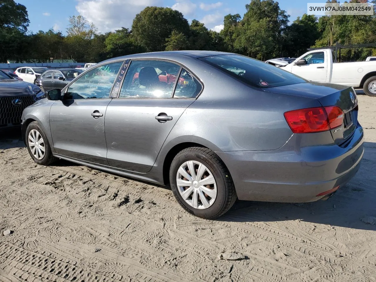 2011 Volkswagen Jetta Base VIN: 3VW1K7AJ0BM042549 Lot: 71982924