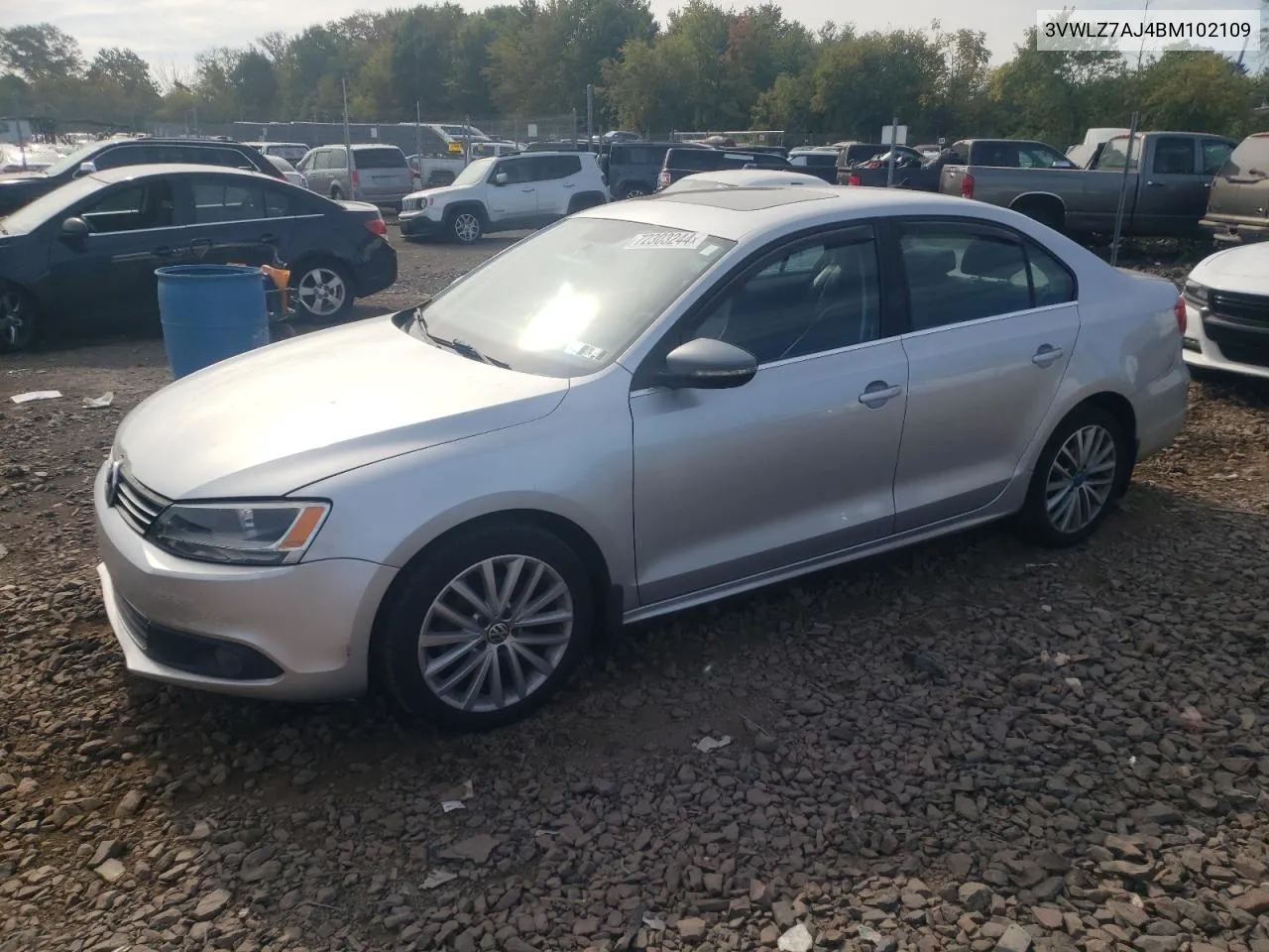 2011 Volkswagen Jetta Sel VIN: 3VWLZ7AJ4BM102109 Lot: 72303244