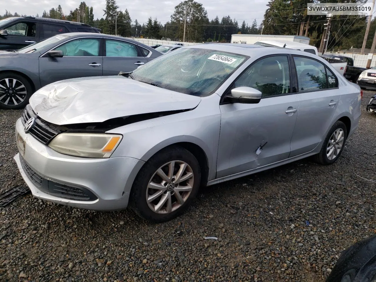 3VWDX7AJ5BM331019 2011 Volkswagen Jetta Se