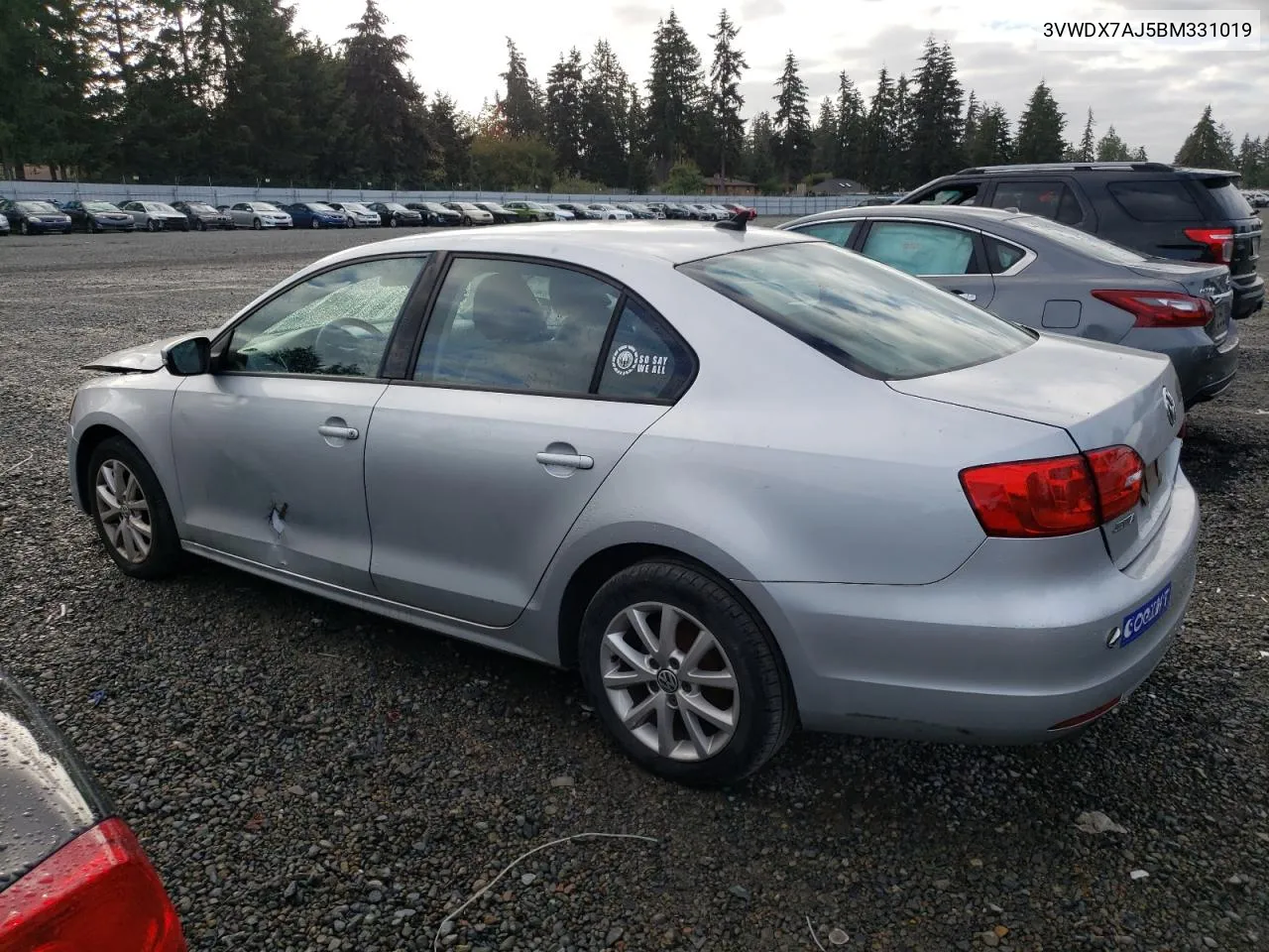 2011 Volkswagen Jetta Se VIN: 3VWDX7AJ5BM331019 Lot: 72654864