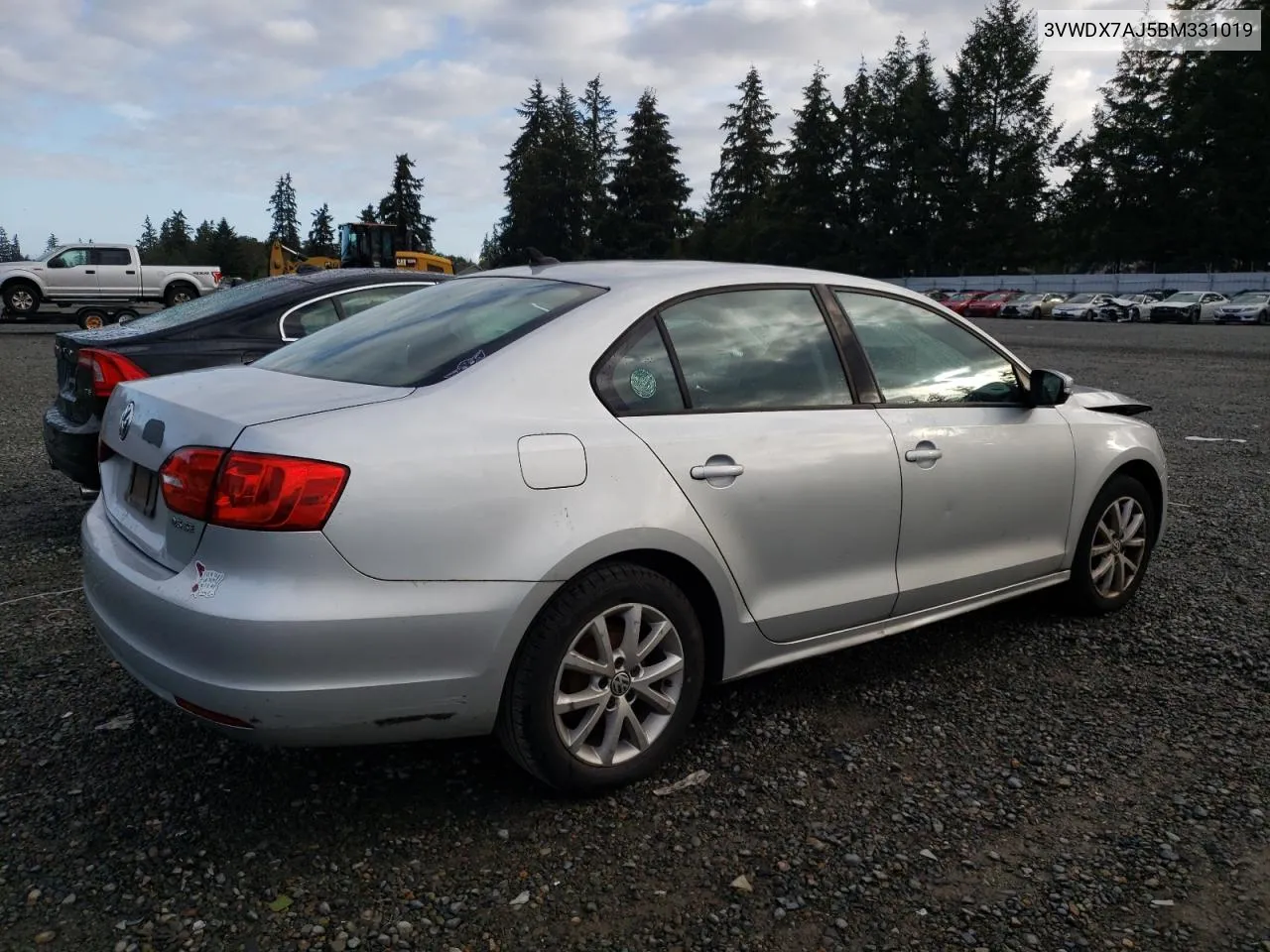 2011 Volkswagen Jetta Se VIN: 3VWDX7AJ5BM331019 Lot: 72654864