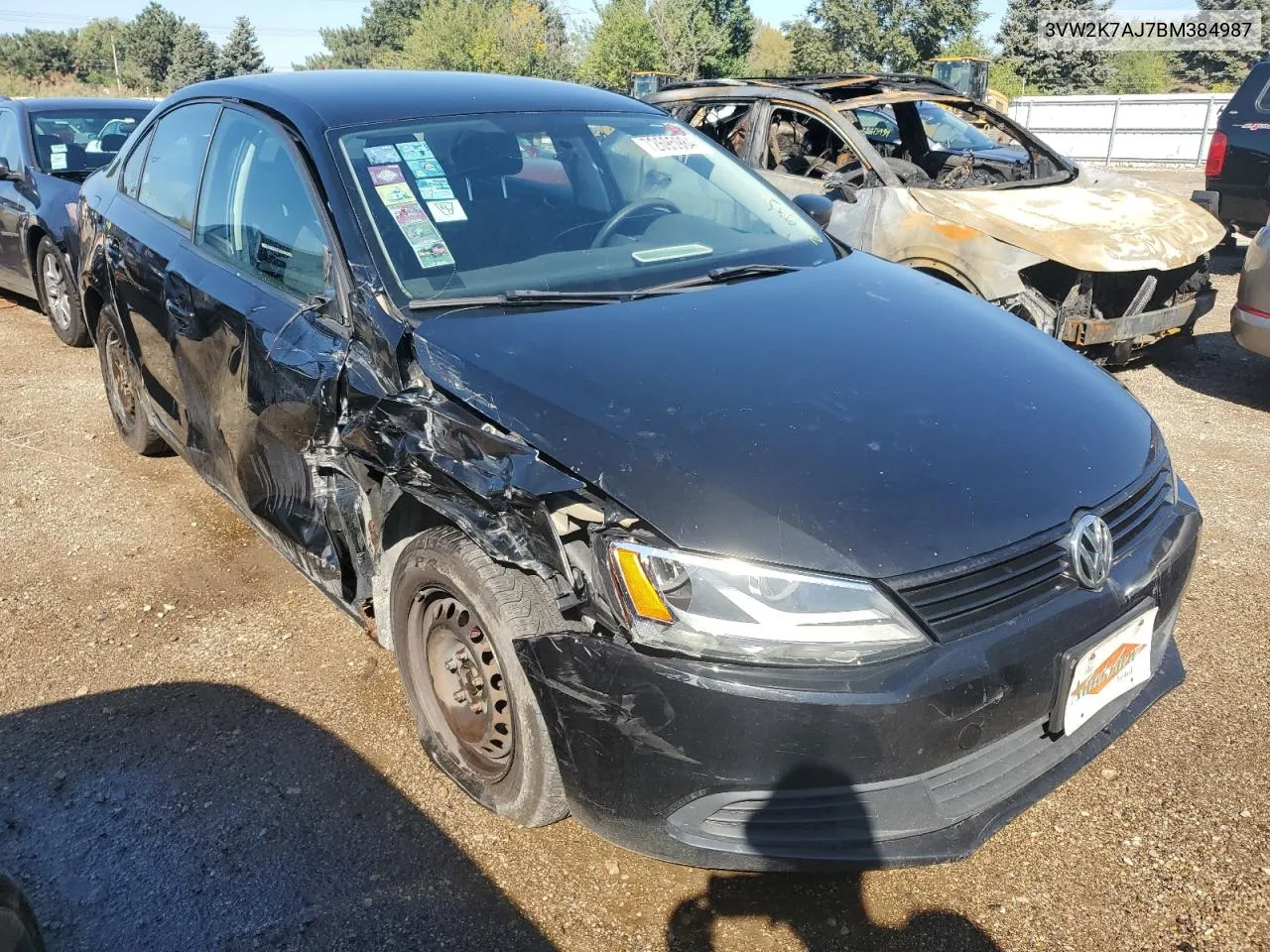 2011 Volkswagen Jetta Base VIN: 3VW2K7AJ7BM384987 Lot: 72695984