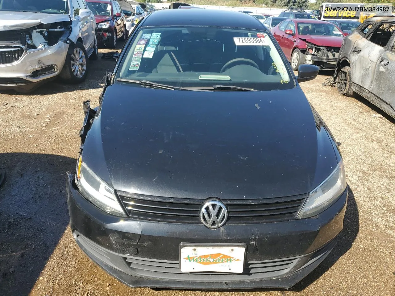 2011 Volkswagen Jetta Base VIN: 3VW2K7AJ7BM384987 Lot: 72695984