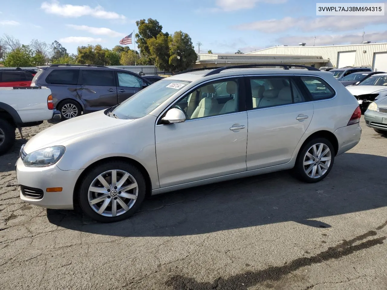 2011 Volkswagen Jetta Tdi VIN: 3VWPL7AJ3BM694315 Lot: 73052134