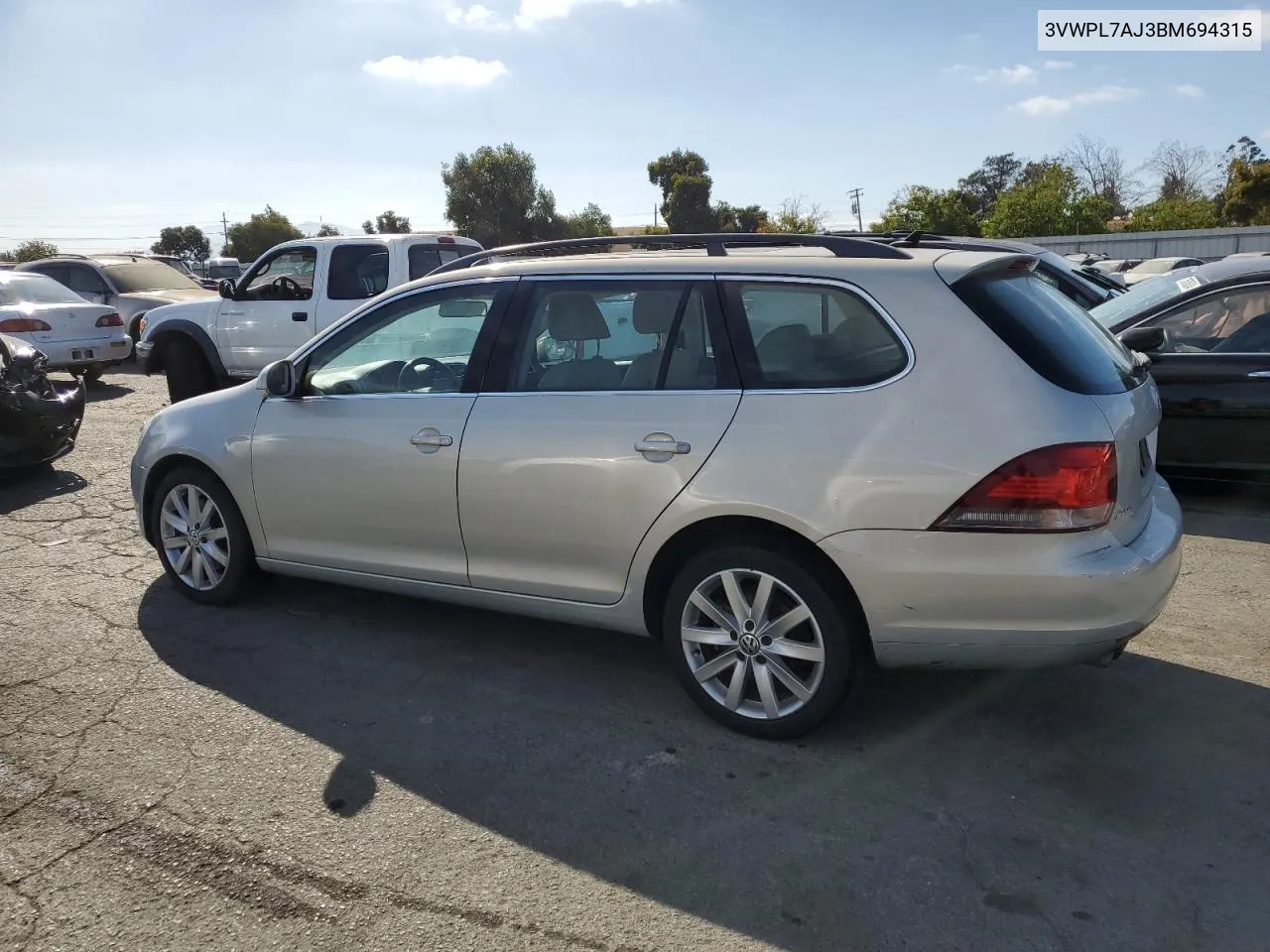 2011 Volkswagen Jetta Tdi VIN: 3VWPL7AJ3BM694315 Lot: 73052134