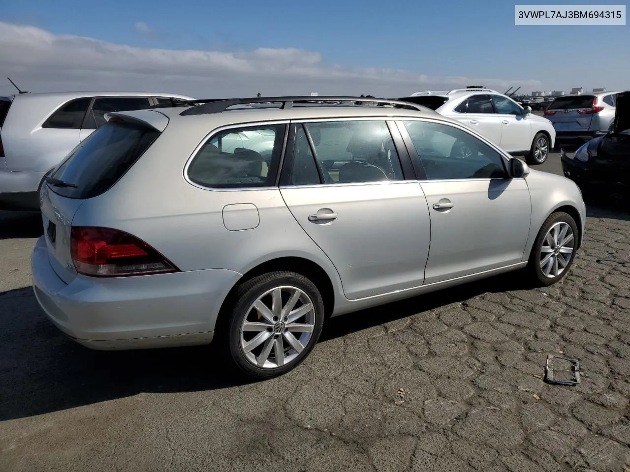 2011 Volkswagen Jetta Tdi VIN: 3VWPL7AJ3BM694315 Lot: 73052134