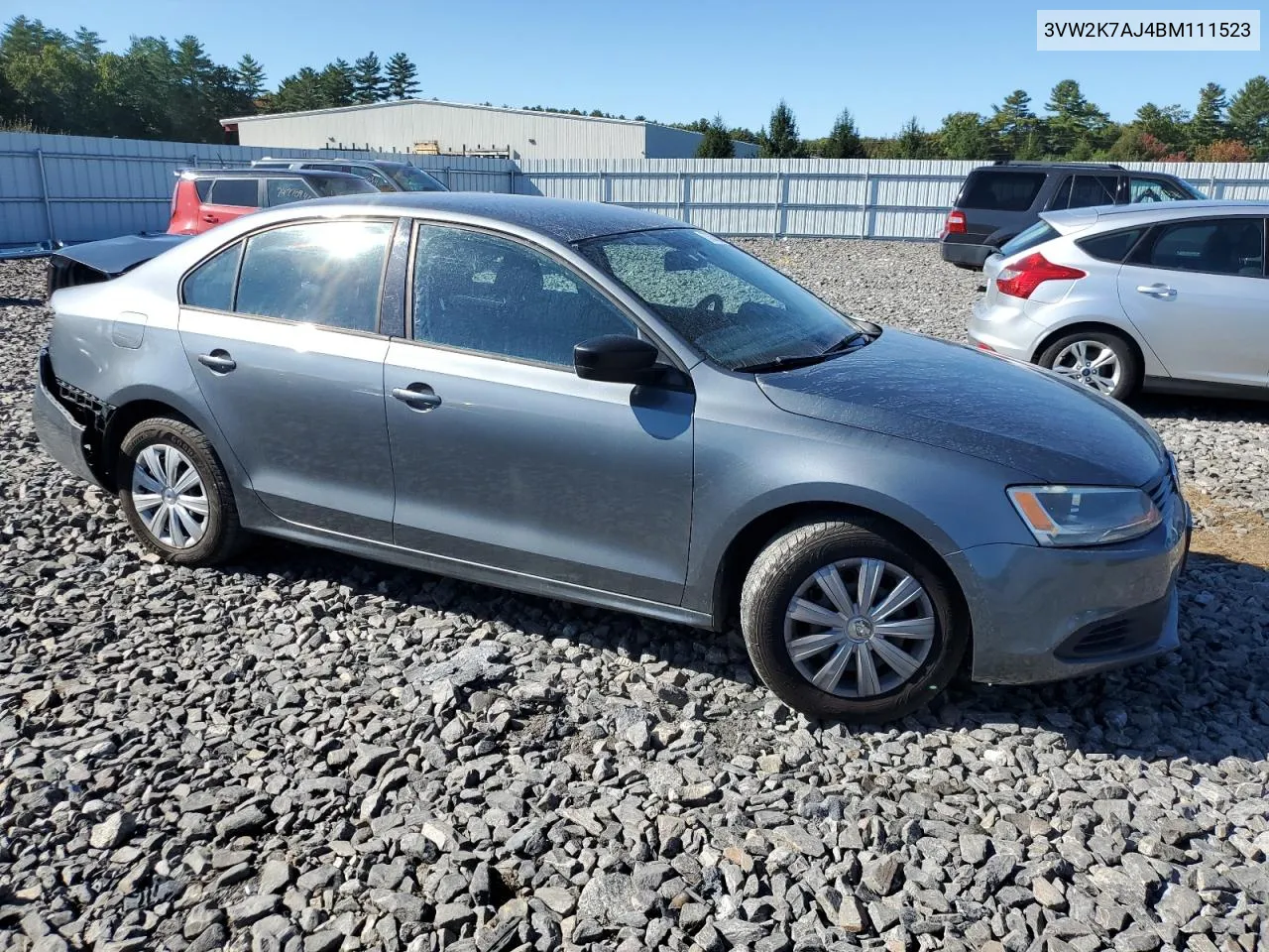 2011 Volkswagen Jetta Base VIN: 3VW2K7AJ4BM111523 Lot: 73330794