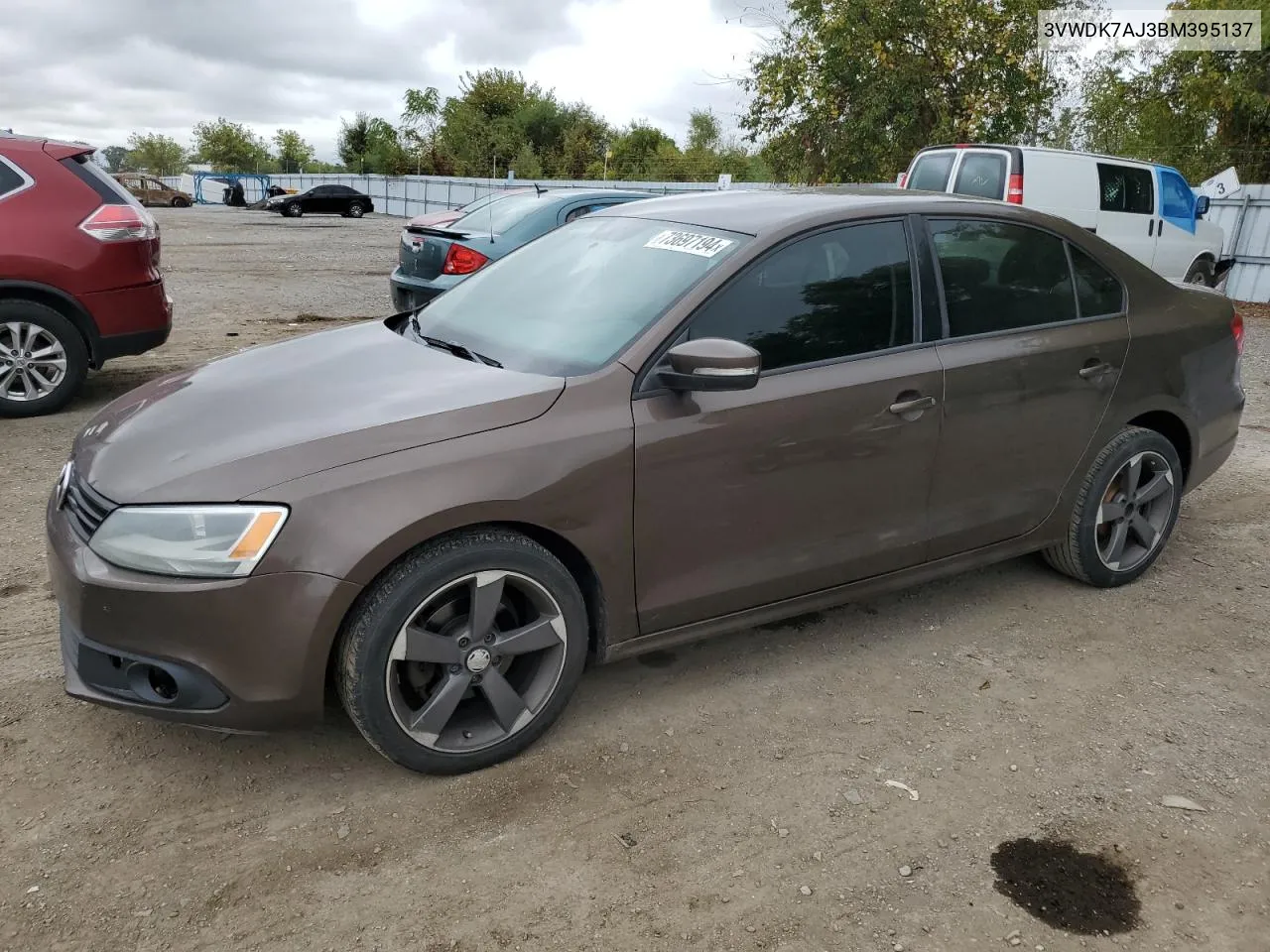 2011 Volkswagen Jetta VIN: 3VWDK7AJ3BM395137 Lot: 73697194