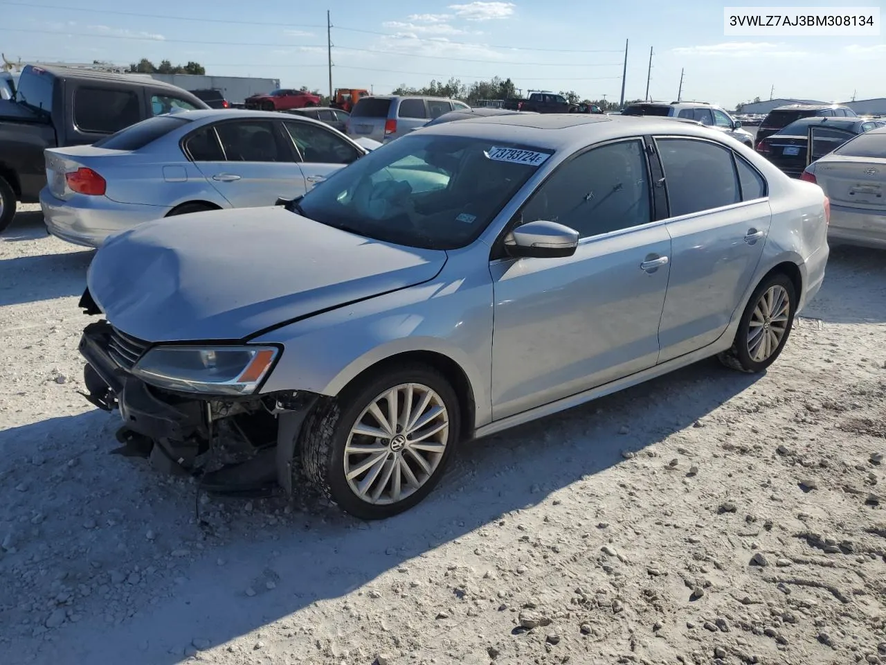 2011 Volkswagen Jetta Sel VIN: 3VWLZ7AJ3BM308134 Lot: 73793724