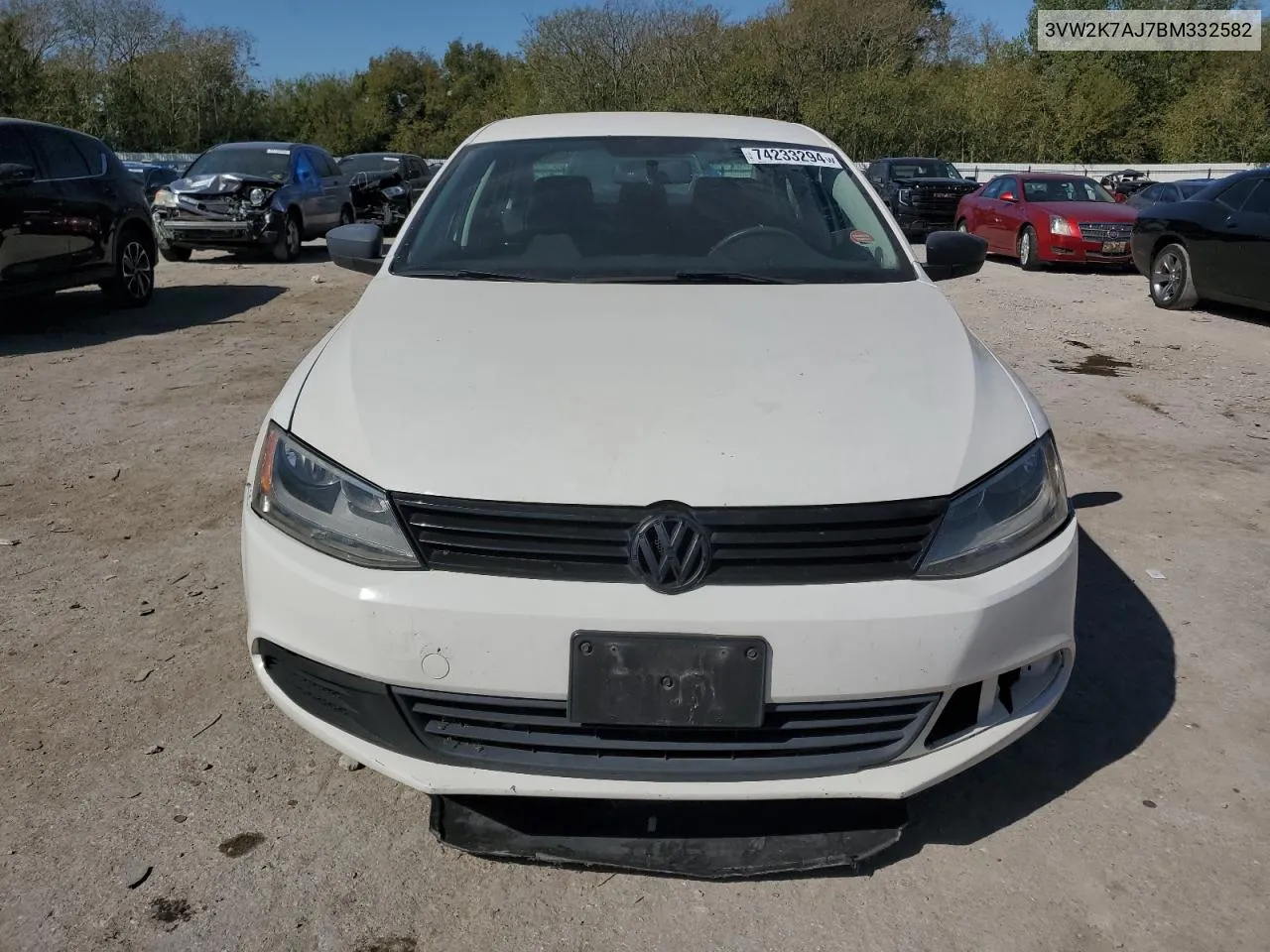 2011 Volkswagen Jetta Base VIN: 3VW2K7AJ7BM332582 Lot: 74233294