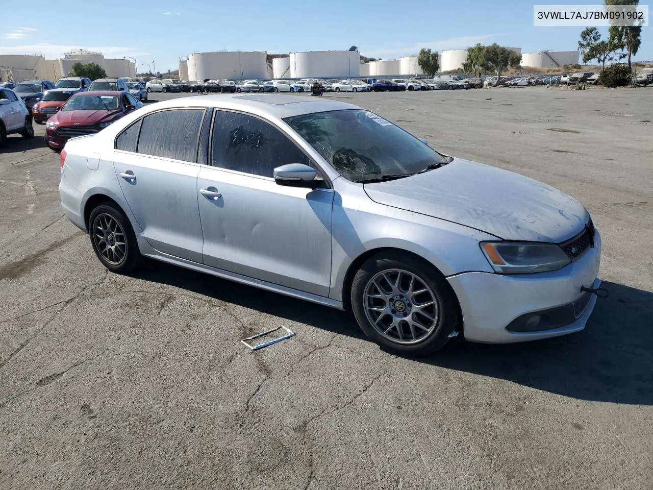 2011 Volkswagen Jetta Tdi VIN: 3VWLL7AJ7BM091902 Lot: 74318054