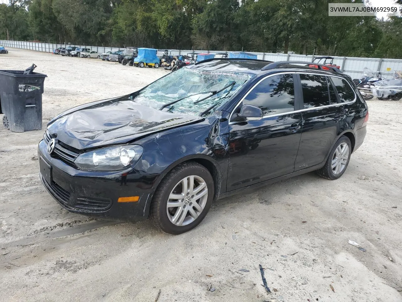 2011 Volkswagen Jetta Tdi VIN: 3VWML7AJ0BM692959 Lot: 74376044