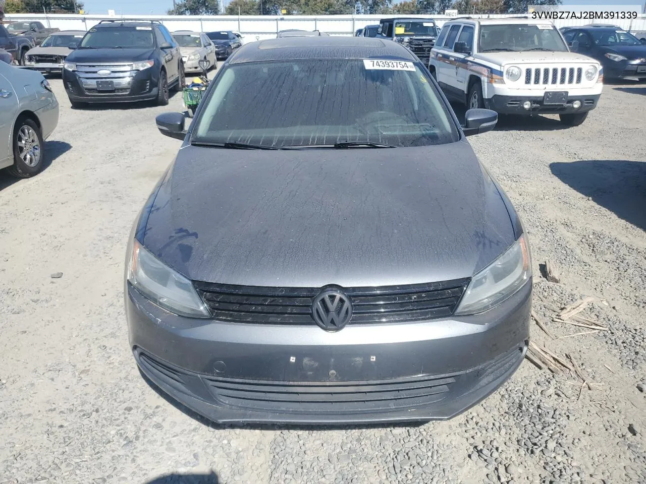 2011 Volkswagen Jetta Se VIN: 3VWBZ7AJ2BM391339 Lot: 74393754