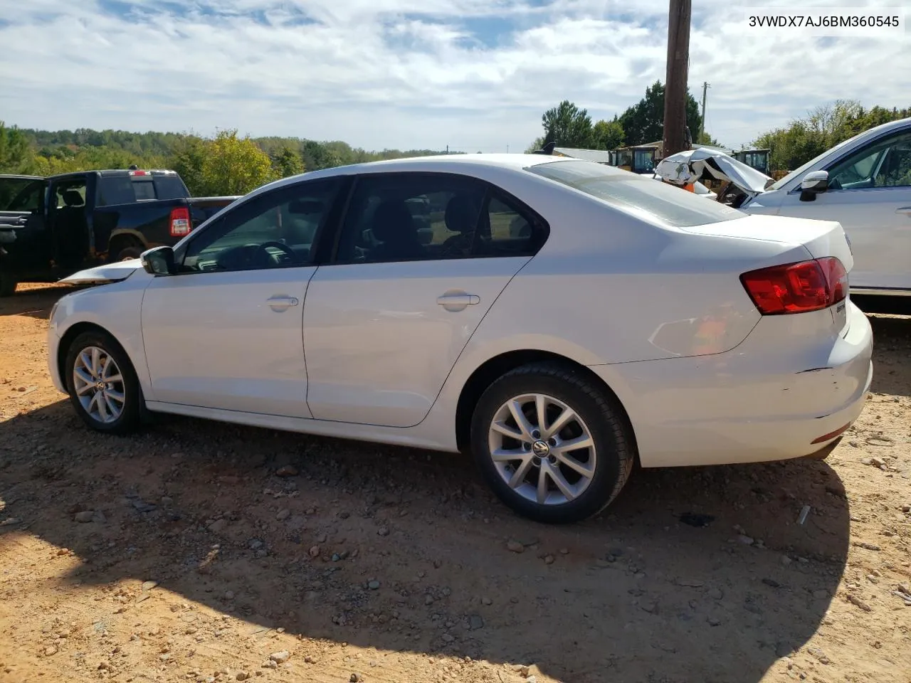 2011 Volkswagen Jetta Se VIN: 3VWDX7AJ6BM360545 Lot: 75178524