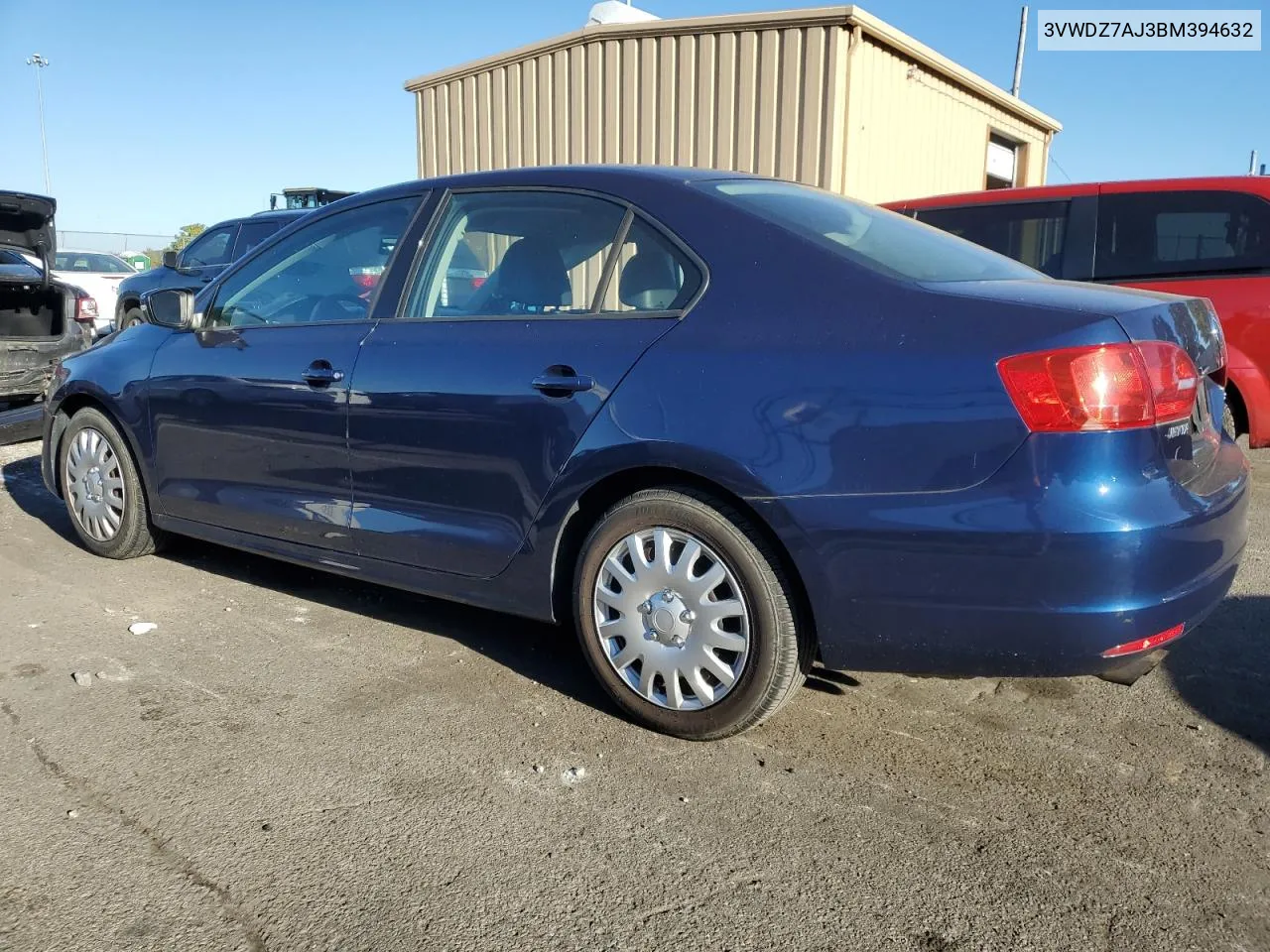 2011 Volkswagen Jetta Se VIN: 3VWDZ7AJ3BM394632 Lot: 75204904