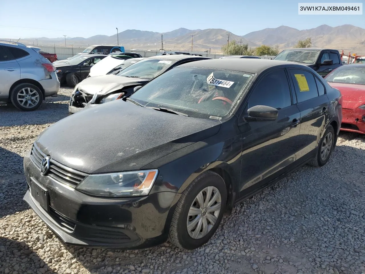 2011 Volkswagen Jetta Base VIN: 3VW1K7AJXBM049461 Lot: 75314484